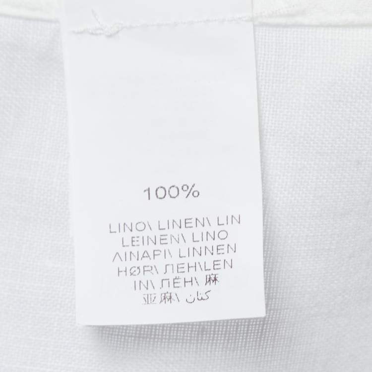 Pre Owned Brunello Cucinelli White Linen Slim Fit Full Sleeve Shirt S