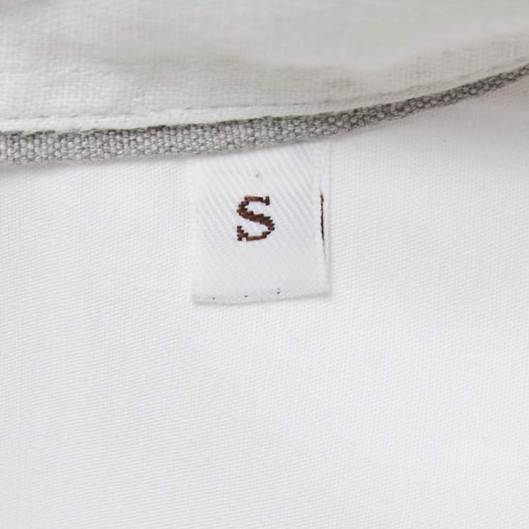 Pre Owned Brunello Cucinelli White Linen Slim Fit Full Sleeve Shirt S
