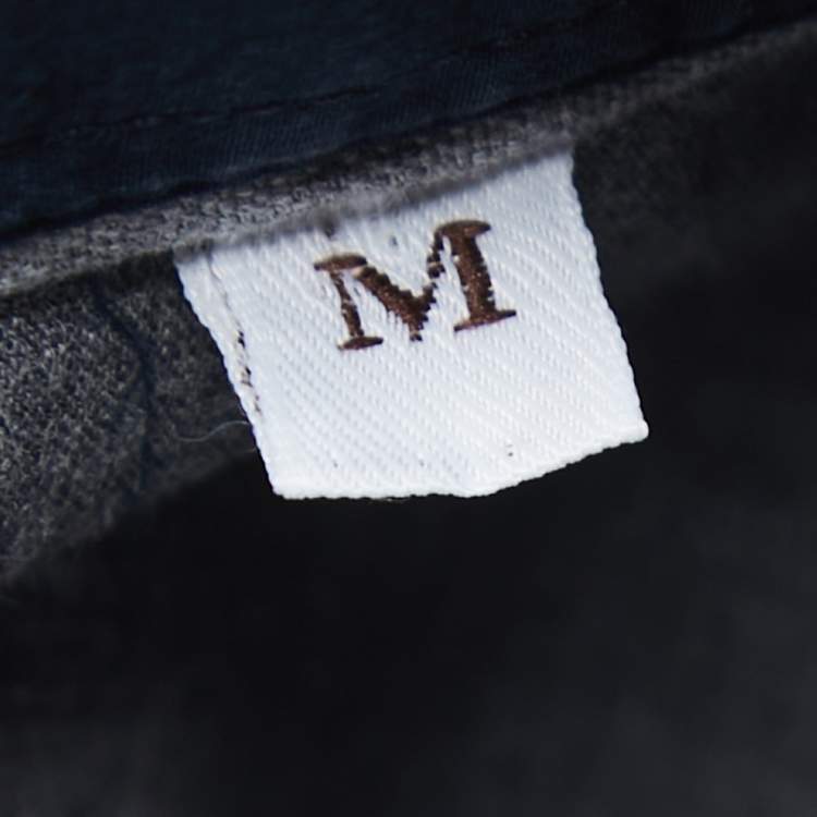 Pre Owned Brunello Cucinelli Navy Blue Cotton Basic Fit Button Down Shirt M