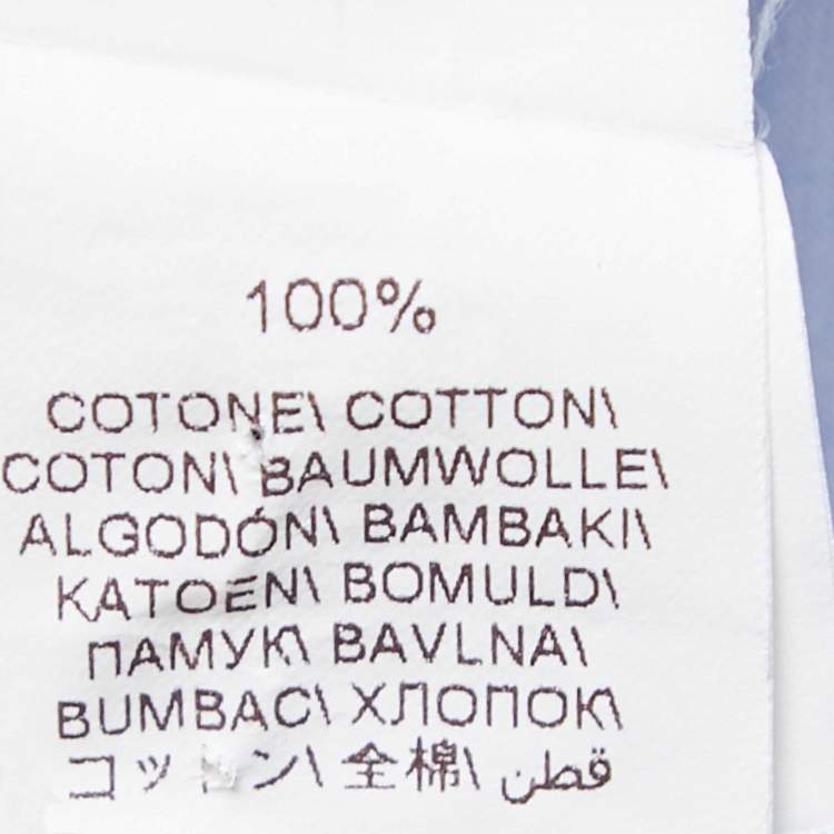 Pre Owned Brunello Cucinelli Light Blue Cotton Basic Fit Shirt M