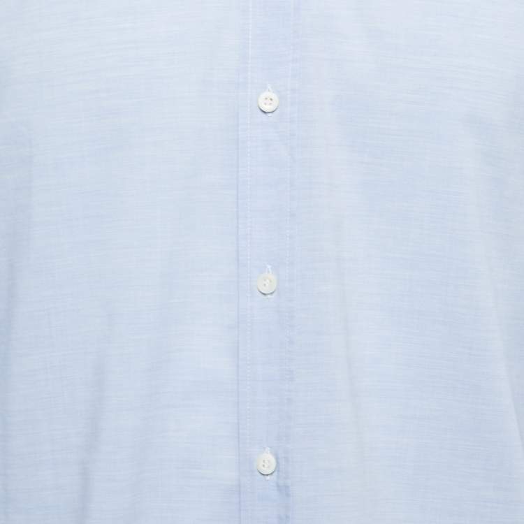 Pre Owned Brunello Cucinelli Light Blue Cotton Basic Fit Shirt M