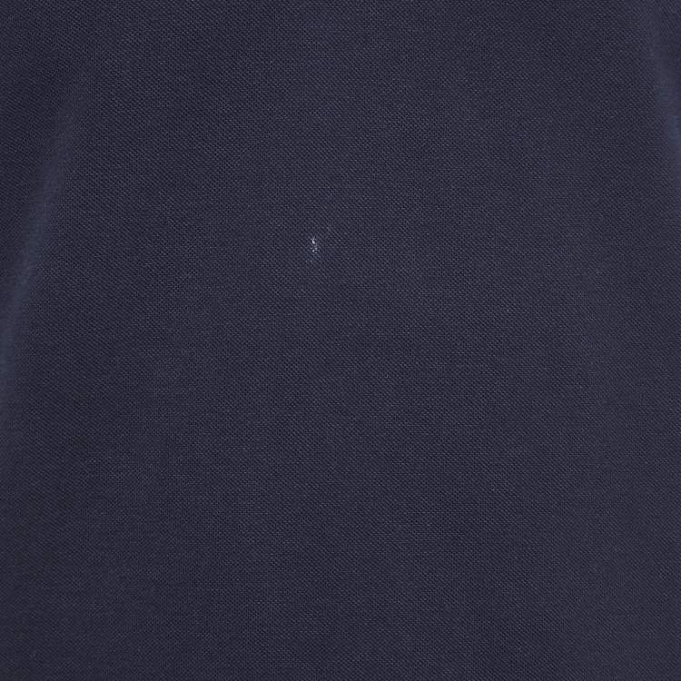 Pre Owned Brunello Cucinelli Navy Blue Cotton Pique Slim Fit Polo T-Shirt S