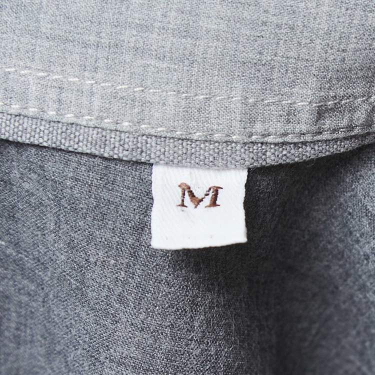 Pre Owned Brunello Cucinelli Grey Cotton Button Down Shirt M