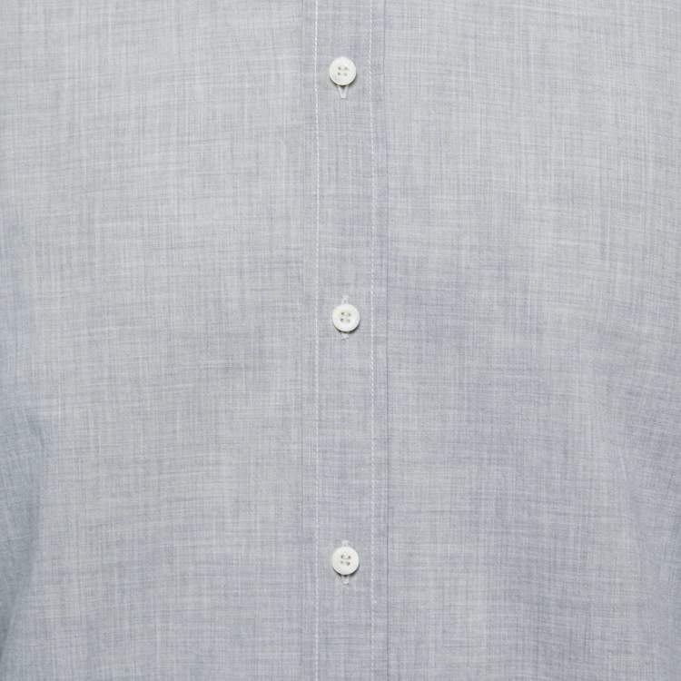 Pre Owned Brunello Cucinelli Grey Cotton Button Down Shirt M
