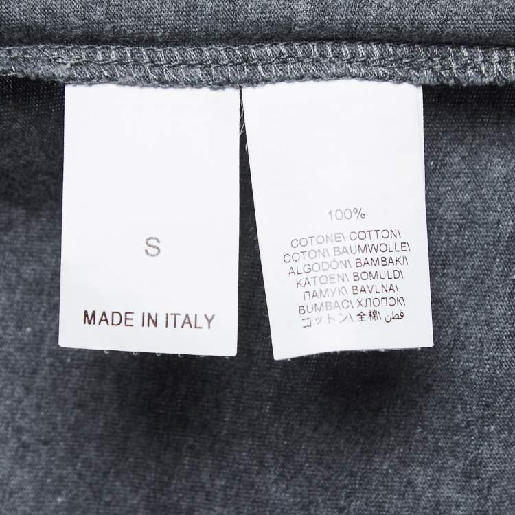 Pre Owned Brunello Cucinelli Grey Cotton V-Neck Half Sleeve Slim Fit T-Shirt S