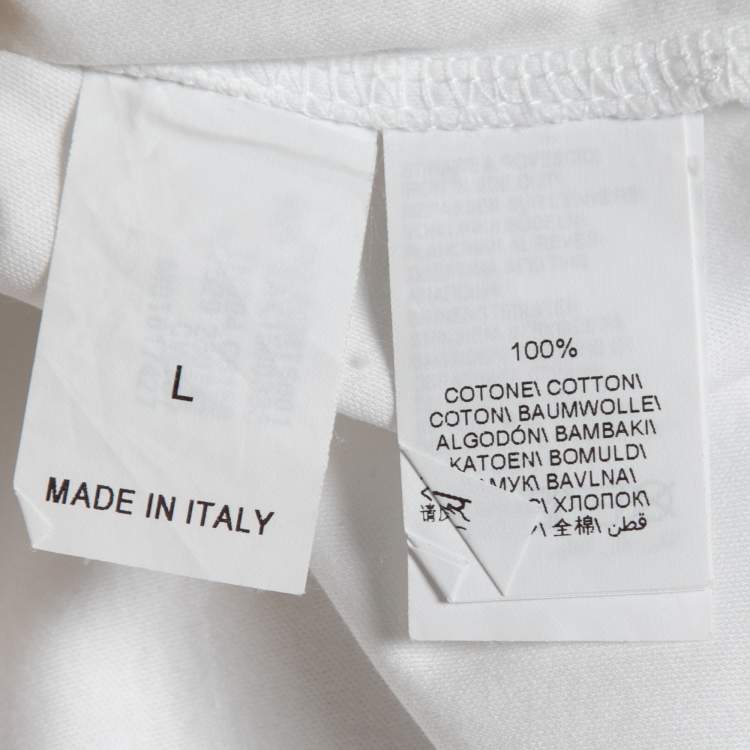 Pre Owned Brunello Cucinelli White Cotton Crew Neck Slim Fit Half Sleeve T-Shirt L