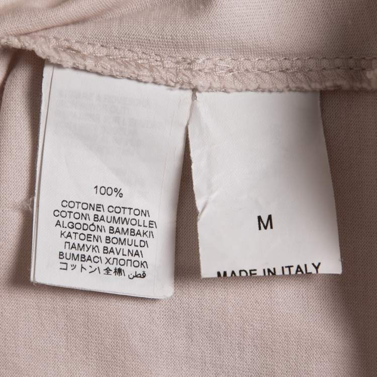Pre Owned Brunello Cucinelli Light Pink Cotton Crew Neck Slim Fit Half Sleeve T-Shirt M  