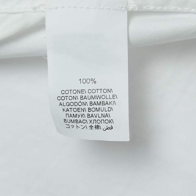 Pre Owned Brunello Cucinelli White Cotton Leisure Fit Full Sleeve Shirt M