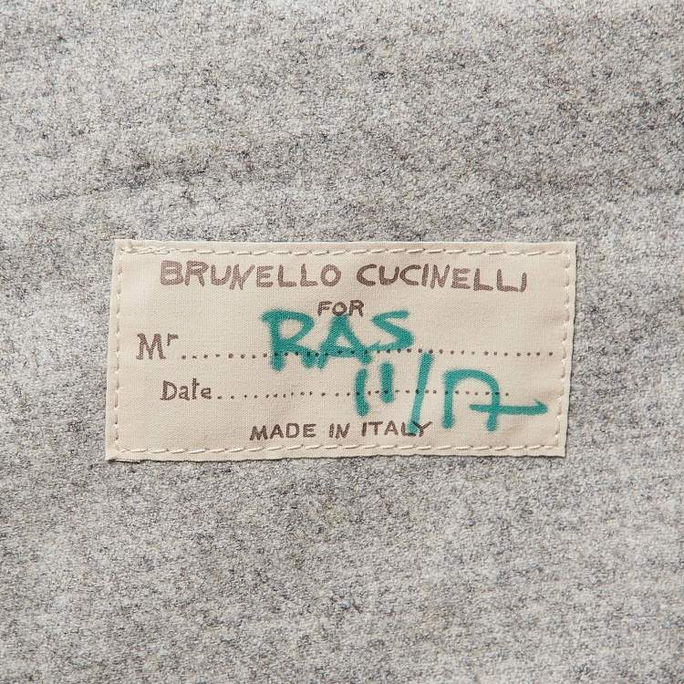 Pre Owned Brunello Cucinelli Grey Wool Cargo Trousers XL