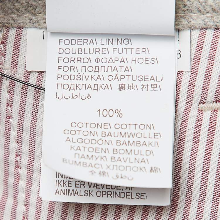 Pre Owned Brunello Cucinelli Grey Wool Cargo Trousers XL