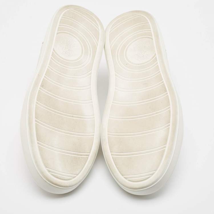 Pre Owned Brunello Cucinelli White/Beige Leather and Suede Low Top Sneakers Size 42