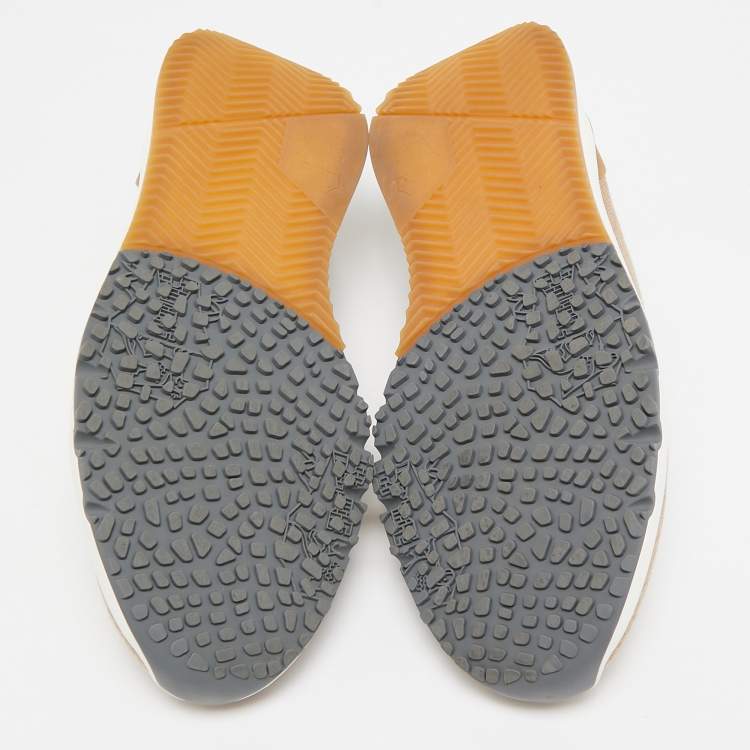 Pre Owned Brunello Cucinelli Beige Knit Fabric Low Top Sneakers Size 43