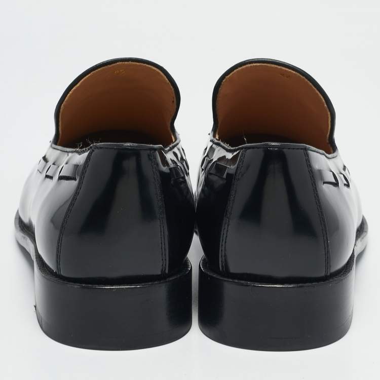 Pre Owned Brunello Cucinelli Black Leather Tassel Loafers Size 42