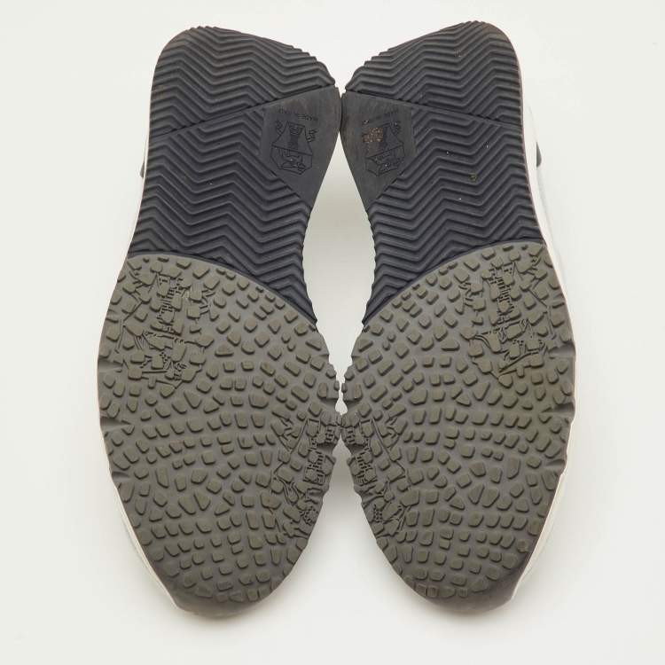 Pre Owned Brunello Cucinelli Size 45 Light Grey Knit Fabric Low Top Sneakers