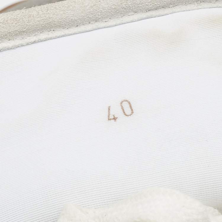 Pre Owned Brunello Cucinelli Grey Mesh And Suede Low Top Sneakers Size 40
