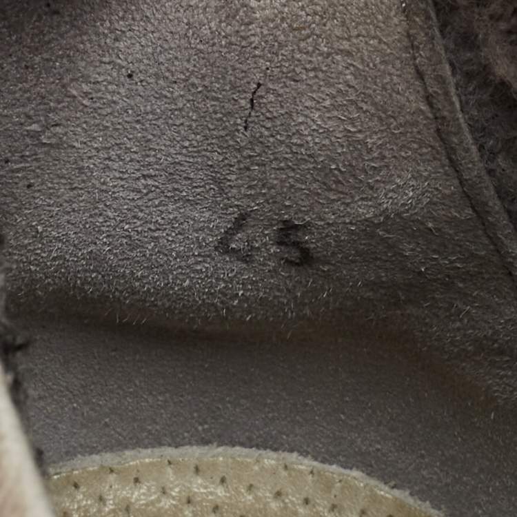 Pre Owned Brunello Cucinelli Cream Knit Fabric Low Top Sneakers Size 45