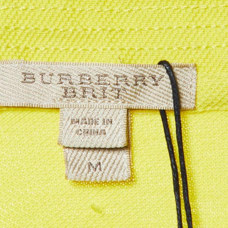 Pre Owned Burberry Brit Yellow Cotton Pique Phillipson Polo T-Shirt M