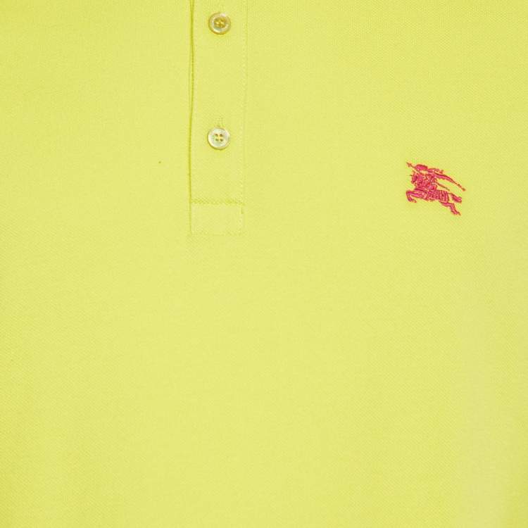Pre Owned Burberry Brit Yellow Cotton Pique Phillipson Polo T-Shirt M