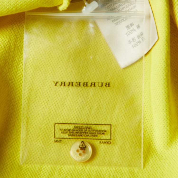 Pre Owned Burberry Brit Yellow Cotton Pique Phillipson Polo T-Shirt M