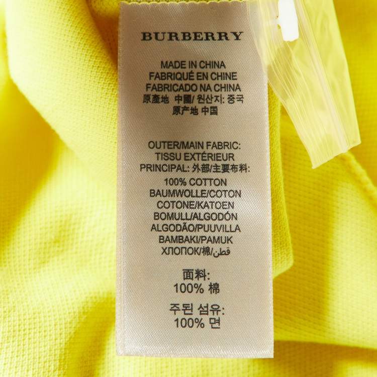 Pre Owned Burberry Brit Yellow Cotton Pique Phillipson Polo T-Shirt M