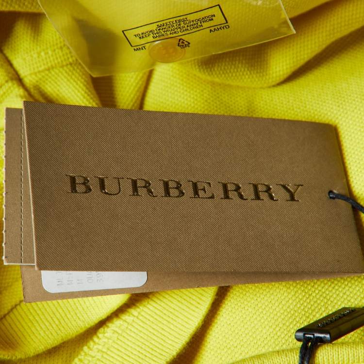 Pre Owned Burberry Brit Yellow Cotton Pique Phillipson Polo T-Shirt M