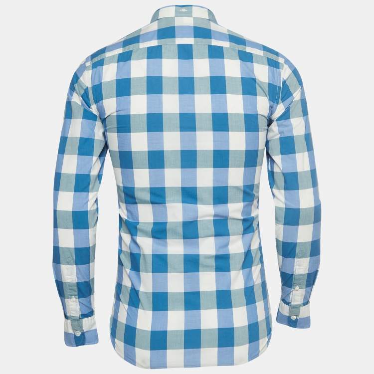 BURBERRY store Brit Men’s Multi-color Gingham Cckd Btn Front Ctn LS Shirt Hong K