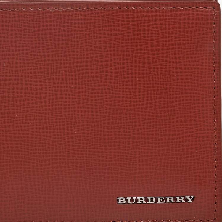 Pre Owned Burberry Brown Leather Bifold Wallet