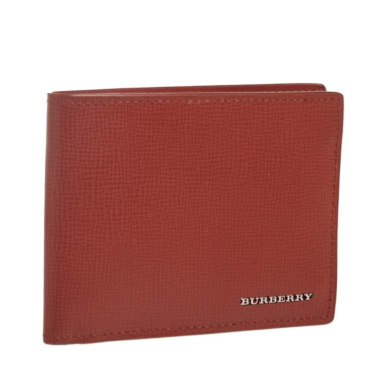 Pre Owned Burberry Brown Leather Bifold Wallet
