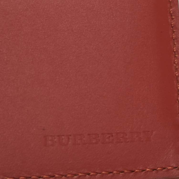 Pre Owned Burberry Brown Leather Bifold Wallet
