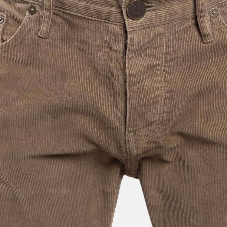 Pre Owned Burberry Brit Brown Corduroy Straight Leg Pants L