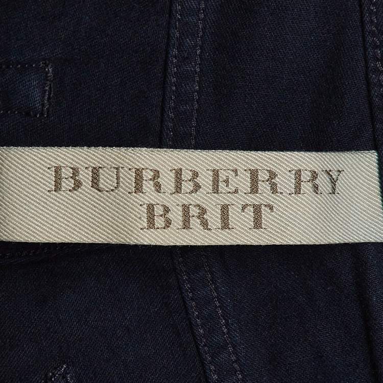 Pre Owned Burberry Brit Navy Blue Cotton  Slim Fit Steadman Jeans S Waist 29"