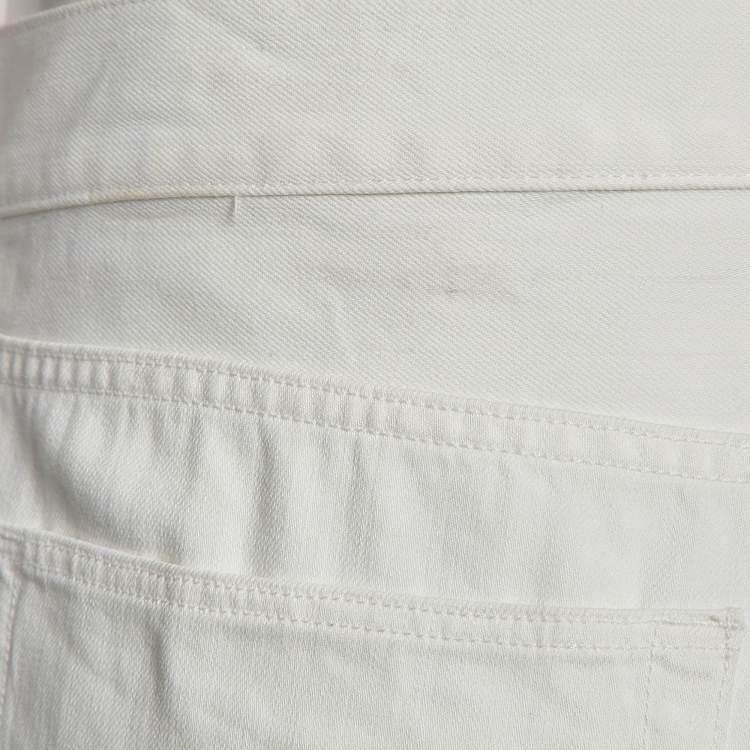 Pre Owned Burberry Brit White Cotton Straight Fit Pants XL