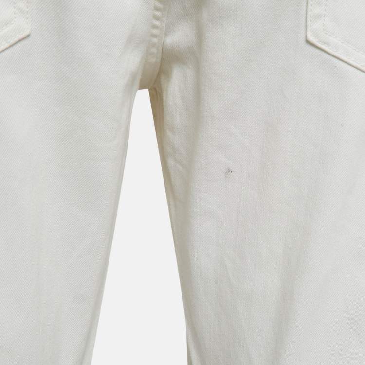 Pre Owned Burberry Brit White Cotton Straight Fit Pants XL