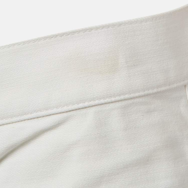 Pre Owned Burberry Brit White Cotton Straight Fit Pants XL