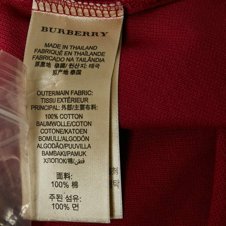 Pre Owned Burberry Brit Pink Logo Embroidered Cotton Pique Polo M