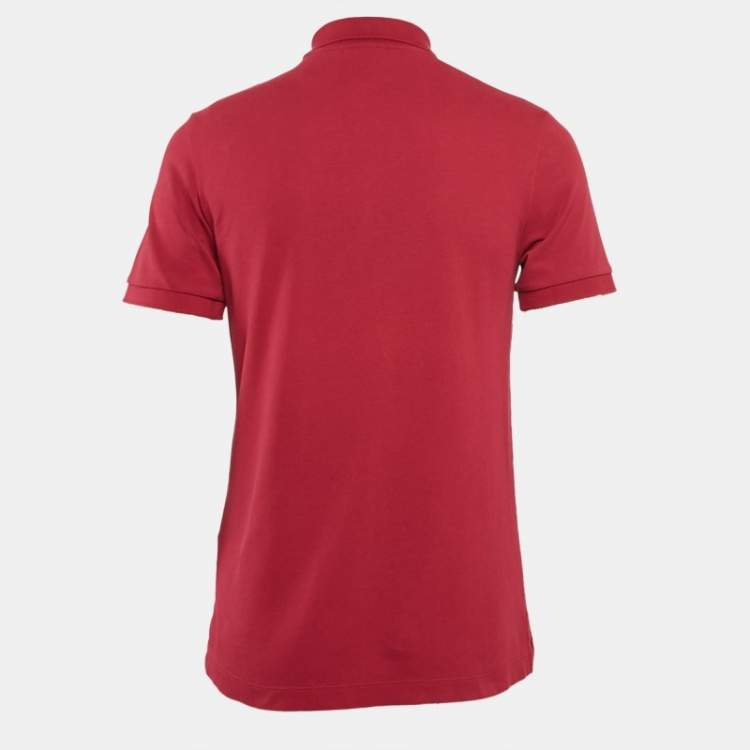 Pre Owned Burberry Brit Pink Logo Embroidered Cotton Pique Polo M
