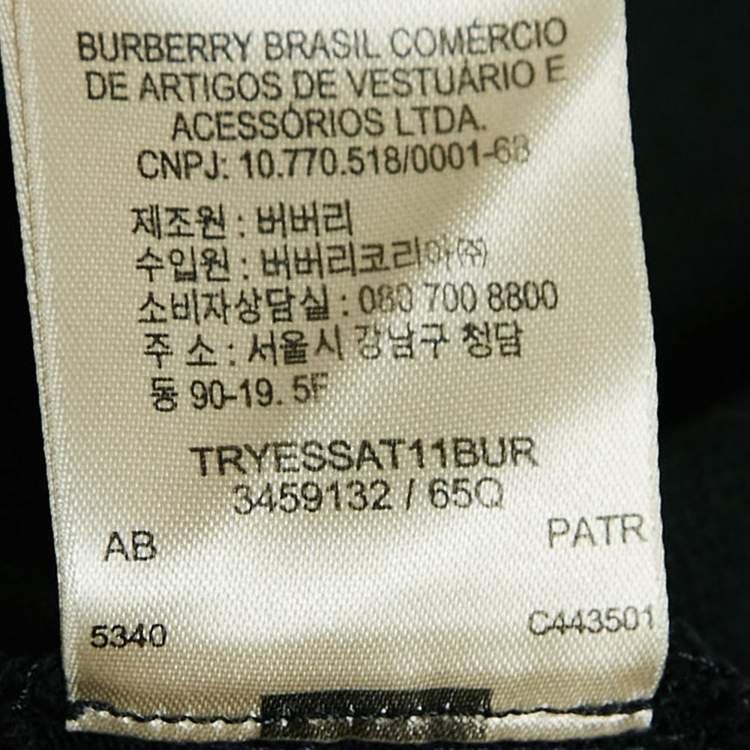 Pre Owned Burberry Brit Black Logo Embroidered Cotton Pique Polo M