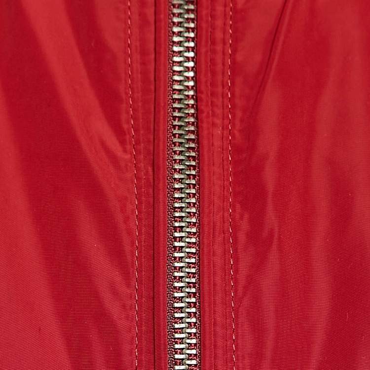 Pre Owned Burberry Brit Dark Red Synthetic Hooded Jacket XL 