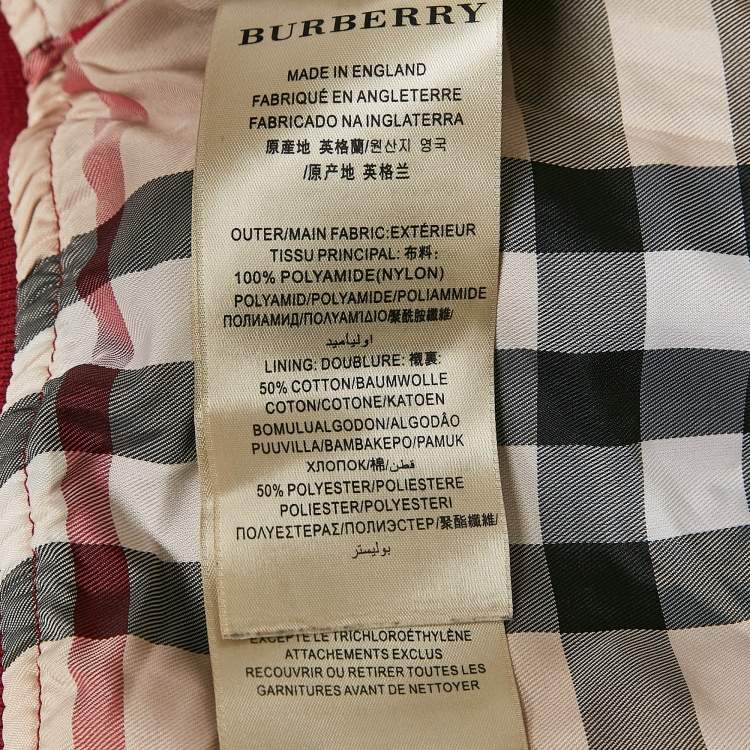 Pre Owned Burberry Brit Dark Red Synthetic Hooded Jacket XL 