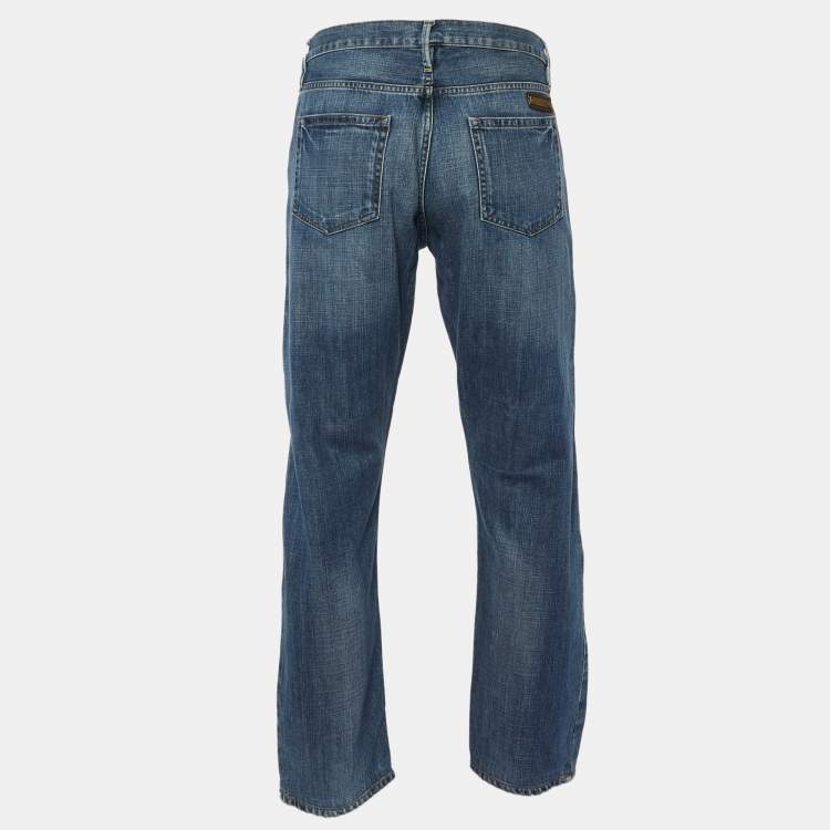 Pre Owned Burberry Brit Blue Denim Regular Fit Jeans L/Waist 35"