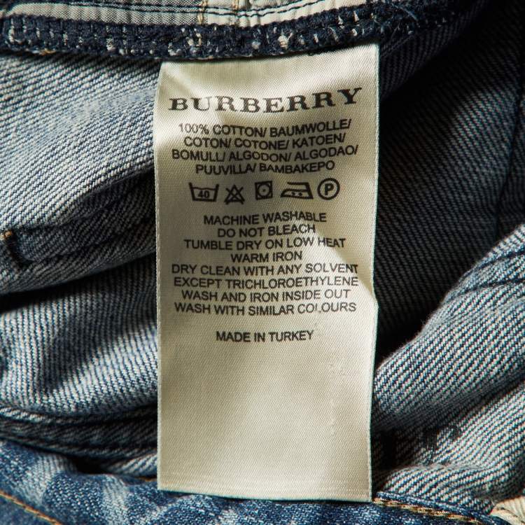 Pre Owned Burberry Brit Blue Denim Regular Fit Jeans L/Waist 35"