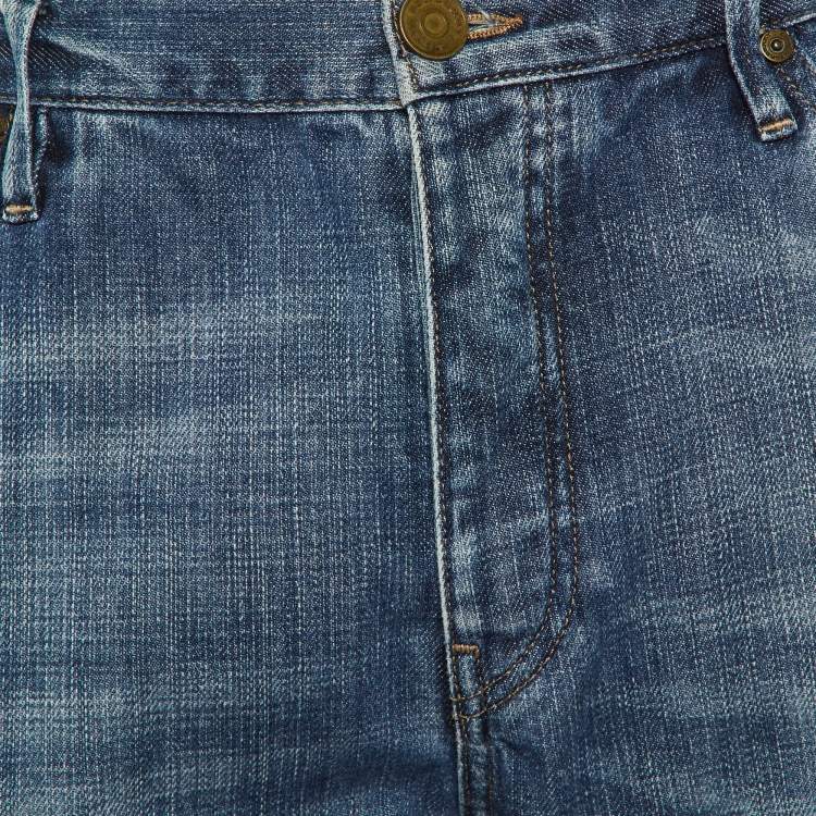 Pre Owned Burberry Brit Blue Denim Regular Fit Jeans L/Waist 35"
