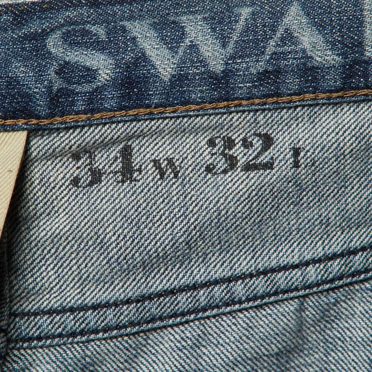 Pre Owned Burberry Brit Blue Denim Regular Fit Jeans L/Waist 35"