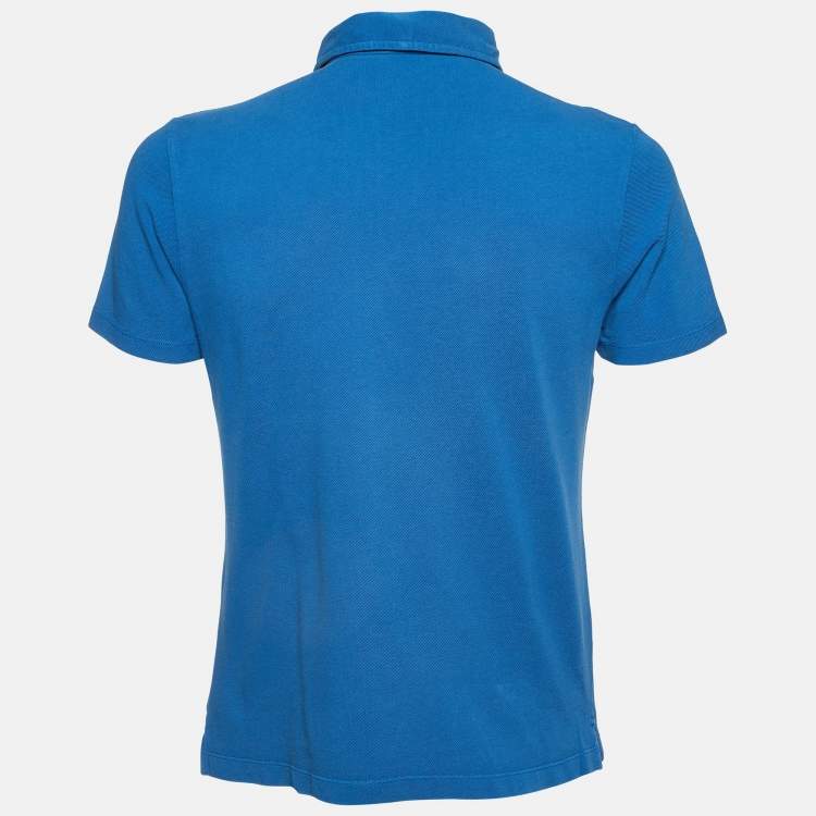 Pre Owned Burberry Brit Blue Cotton Pique Polo T-Shirt M
