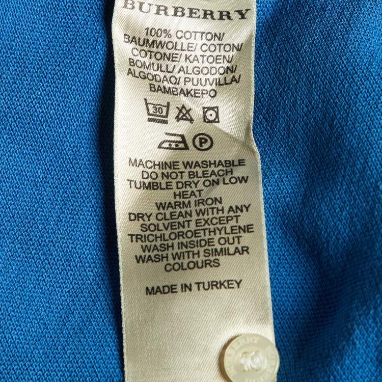 Pre Owned Burberry Brit Blue Cotton Pique Polo T-Shirt M
