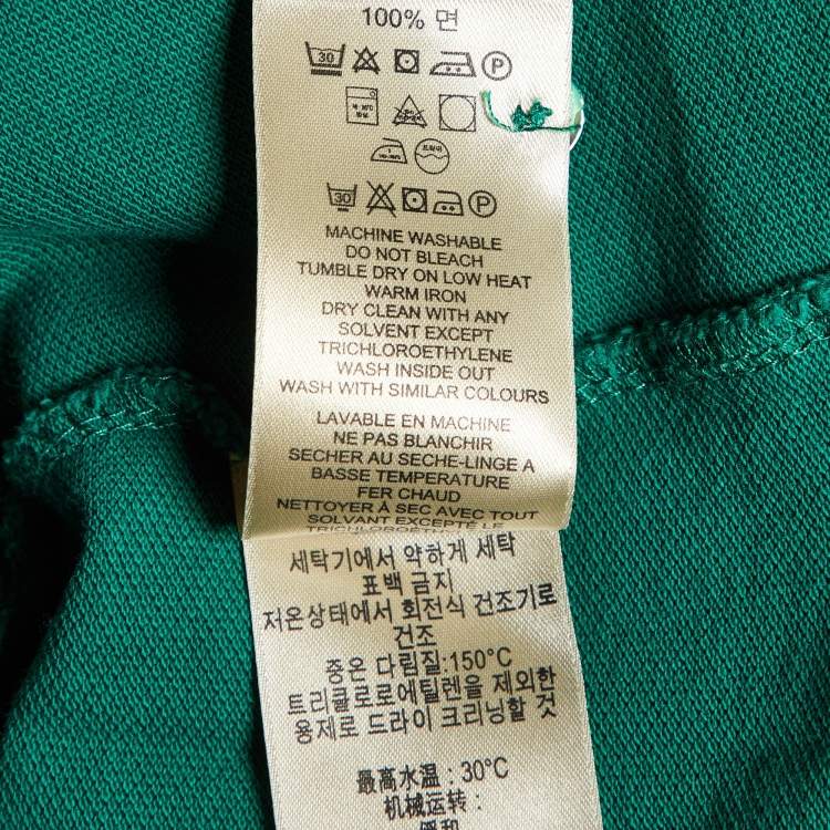 Pre Owned Burberry Brit Green Cotton Contrast Detail Polo T-Shirt M