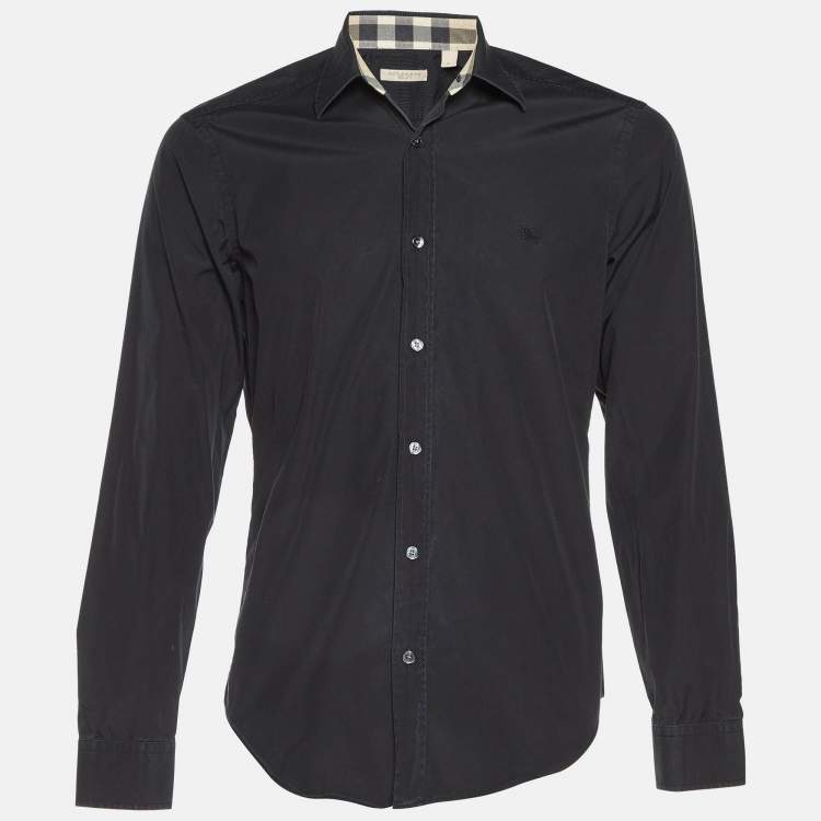 Pre Owned Burberry Brit Black Cotton Long Sleeve Shirt M