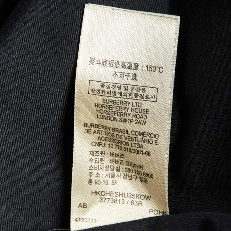 Pre Owned Burberry Brit Black Cotton Long Sleeve Shirt M