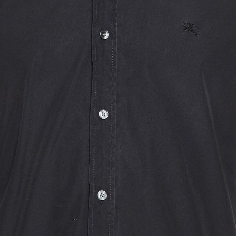 Pre Owned Burberry Brit Black Cotton Long Sleeve Shirt M