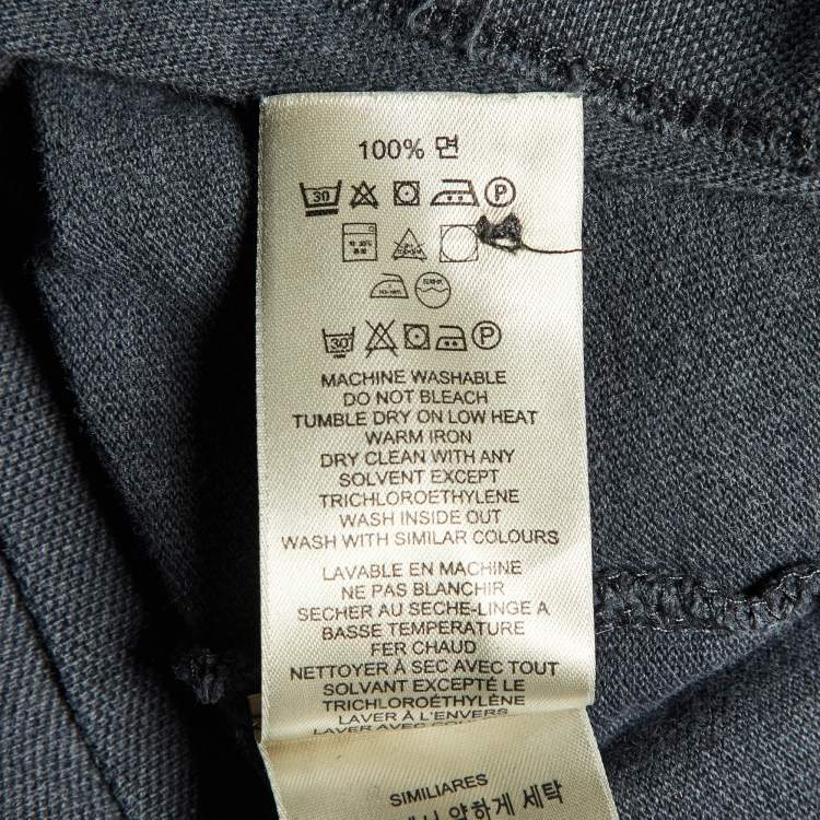 Pre Owned Burberry Brit Grey Cotton Long Sleeve Polo T-Shirt L